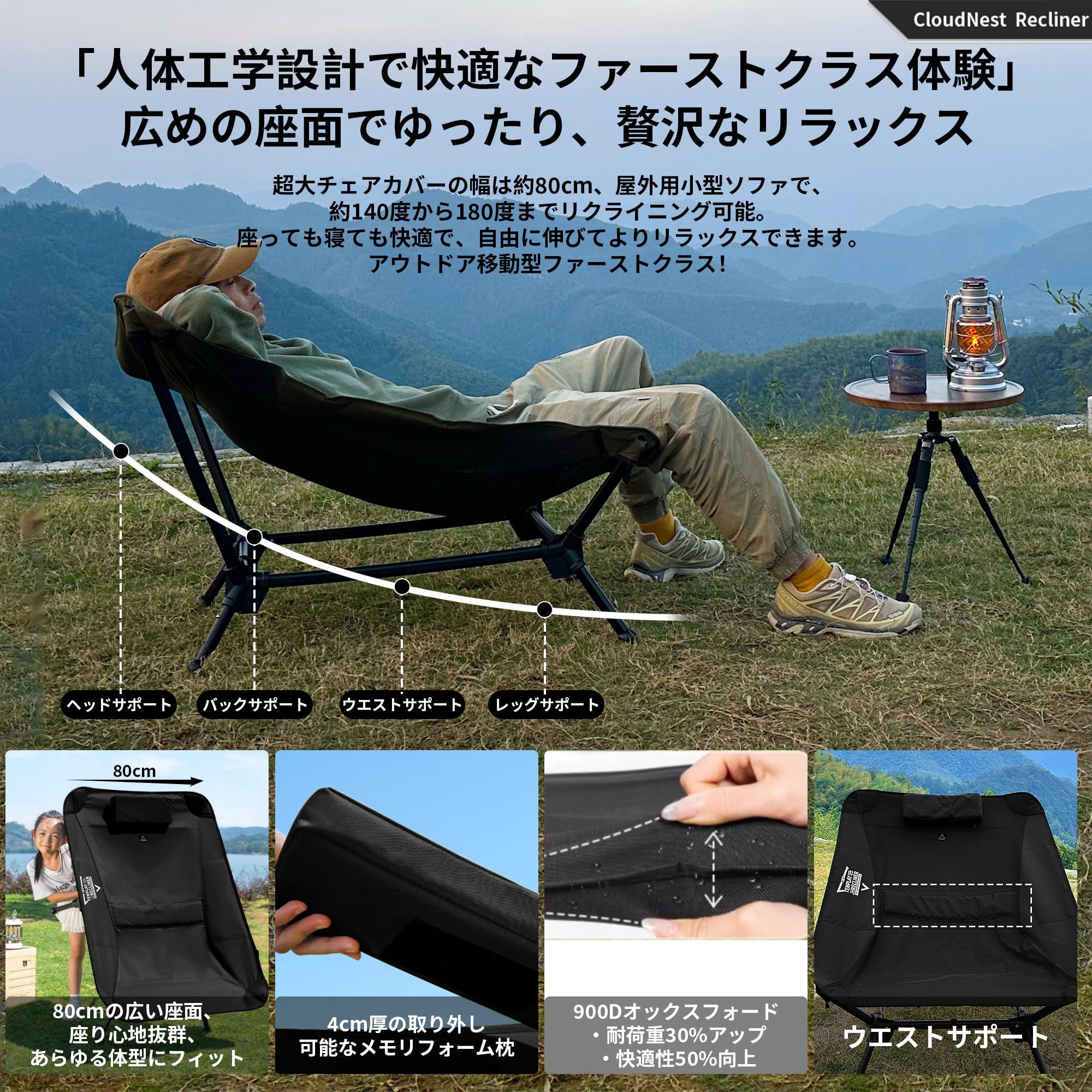 Amazon｜TENPLAY 2025年モデル リクライニングチェア アウトドア